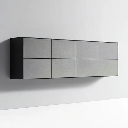 Wisząca szafka ścienna 160 × 30 × 60 cm, jasnoszara/antracytowa